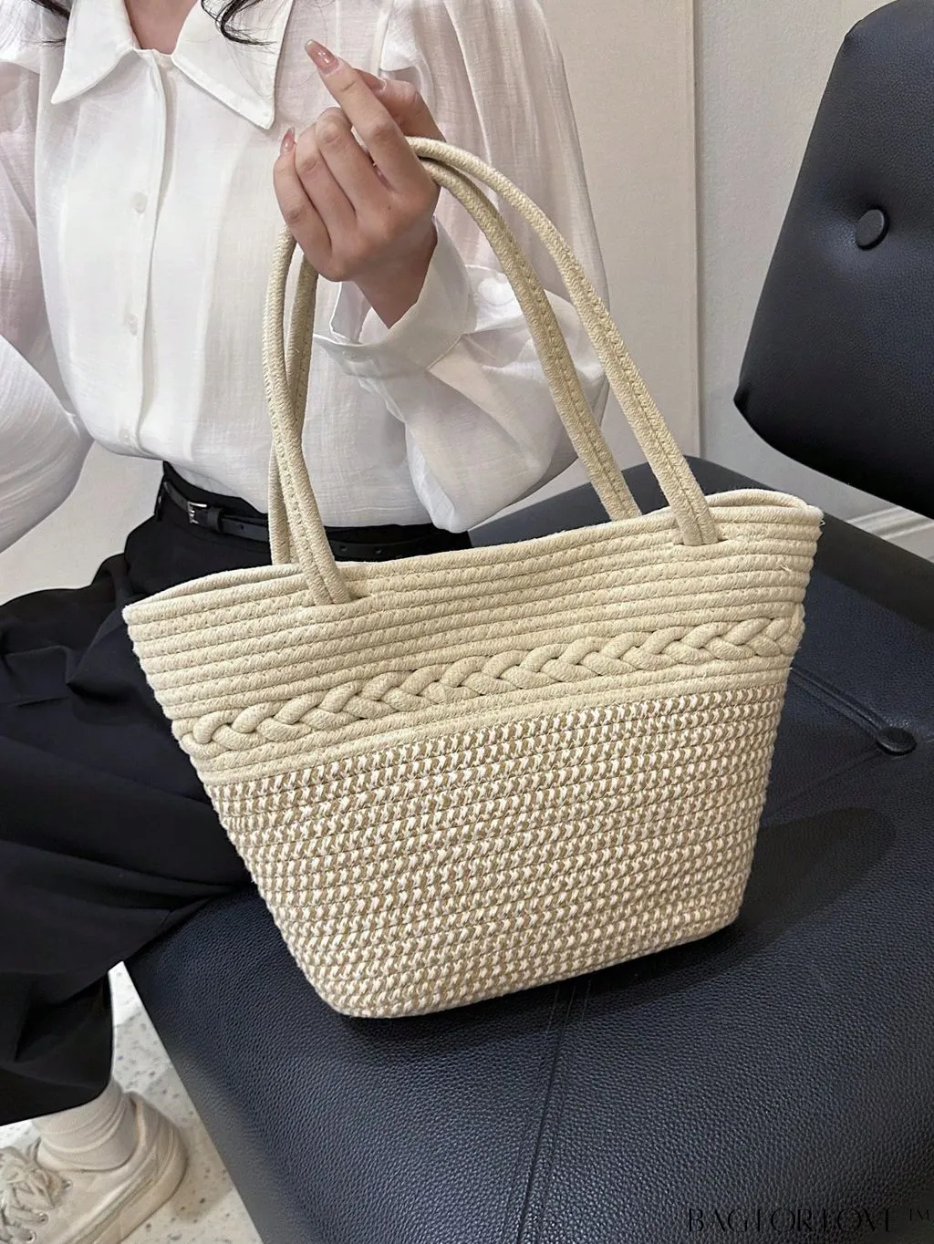 BagForLove - Versatile Double Handle Straw Bag - Ideal for Beach Vacations and Summer Travel