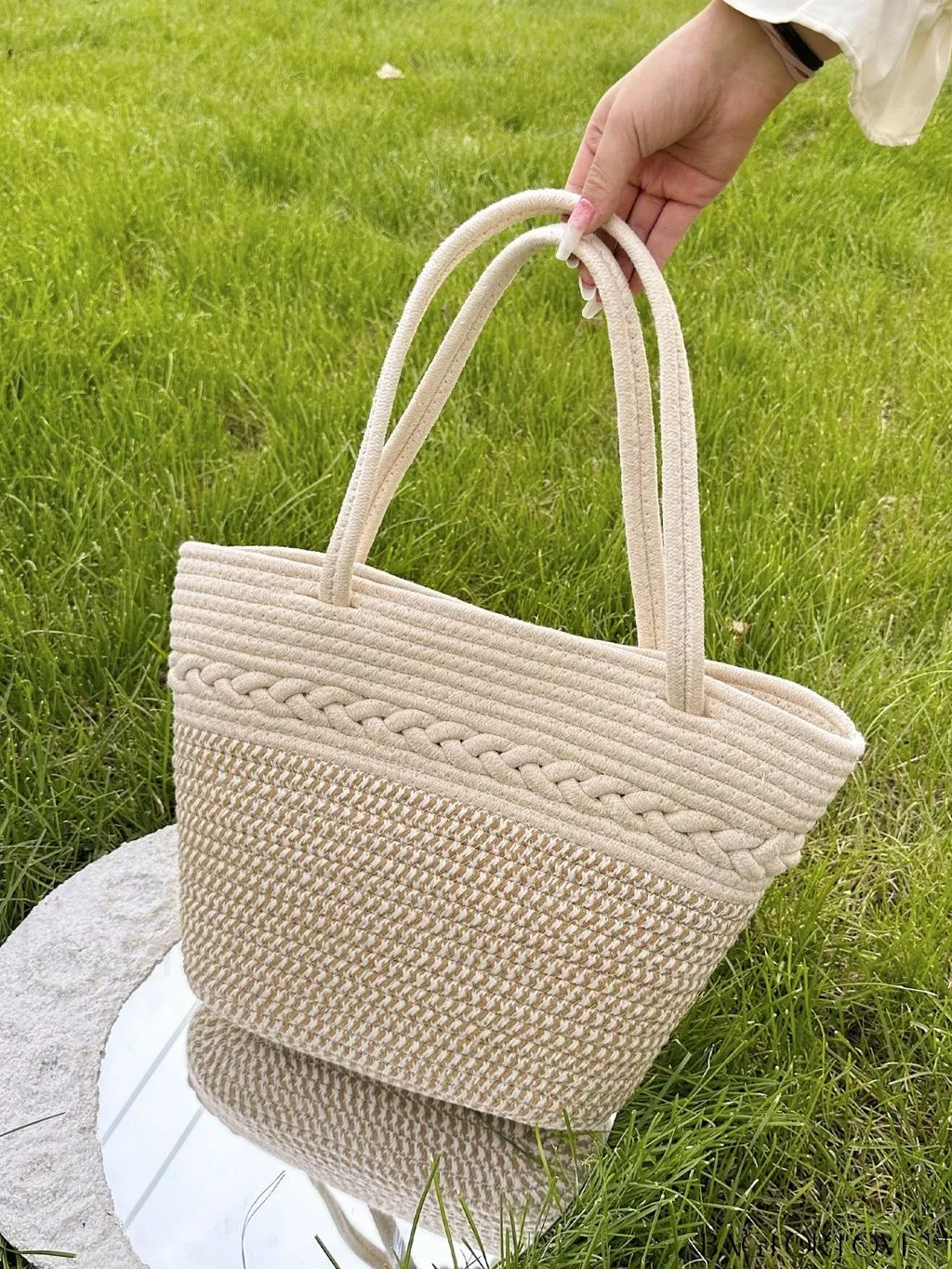 BagForLove - Versatile Double Handle Straw Bag - Ideal for Beach Vacations and Summer Travel