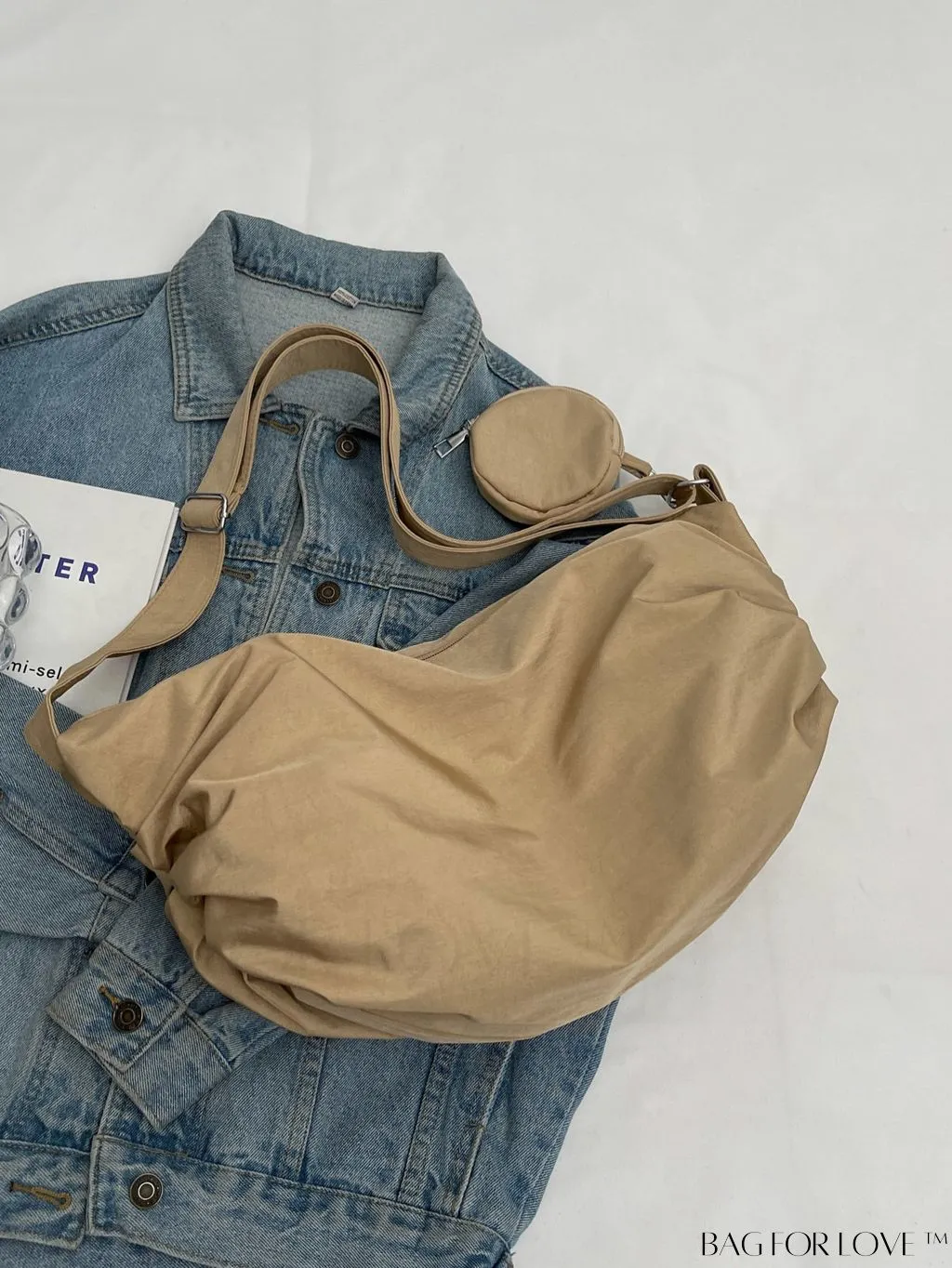 BagForLove - Versatile Unisex Crossbody Bag with Coin Purse - Khaki, Large Capacity