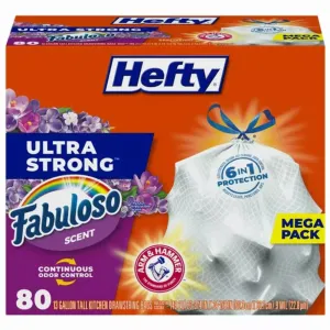 Bags, Hefty Tall Ultra Count Fabuloso Trash Expert assistance Strong 13 Kitchen Robust Gallon, Scent, 80 NEW!