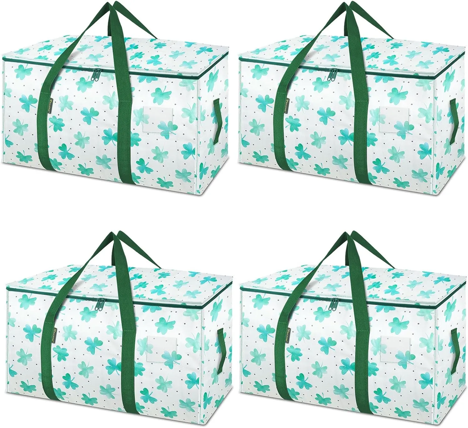 BALEINE 4-Pack Oversized Moving Bags with Reinforced Handles, Heavy-Duty Storage Tote for Clothes, Moving Supplies (Clover, 4-Pack)