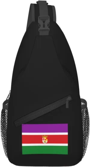 Bandera Y Escudo De Andalucía Oriental (Pao) Crossbody Bags For Women Men Chest Backpack Gym Shoulder Bag Travel Outdoor Sports Casual Crossbody Bags