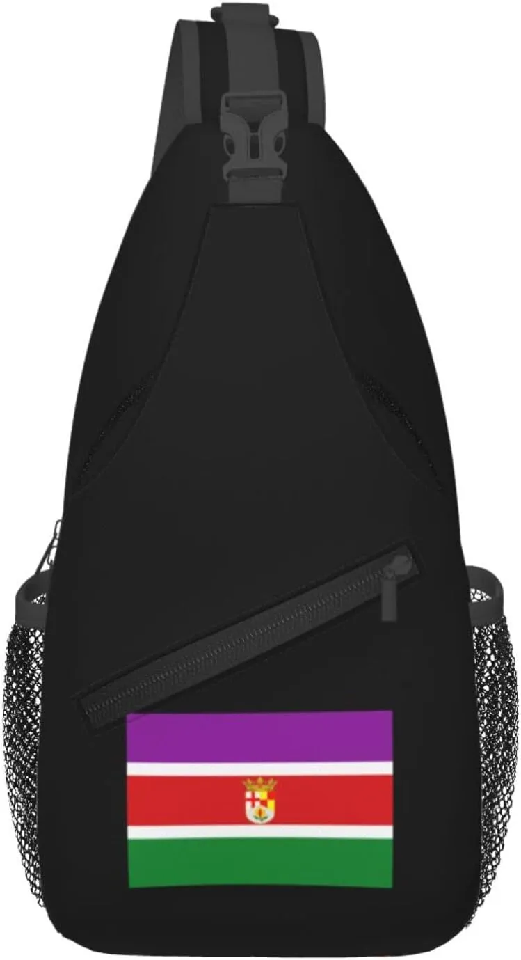 Bandera Y Escudo De Andalucía Oriental (Pao) Crossbody Bags For Women Men Chest Backpack Gym Shoulder Bag Travel Outdoor Sports Casual Crossbody Bags