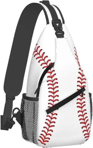 Baseball Lace Chest Bags Crossbody Sling Bag Shoulder Bag Travel Hiking Daypack For Men Women