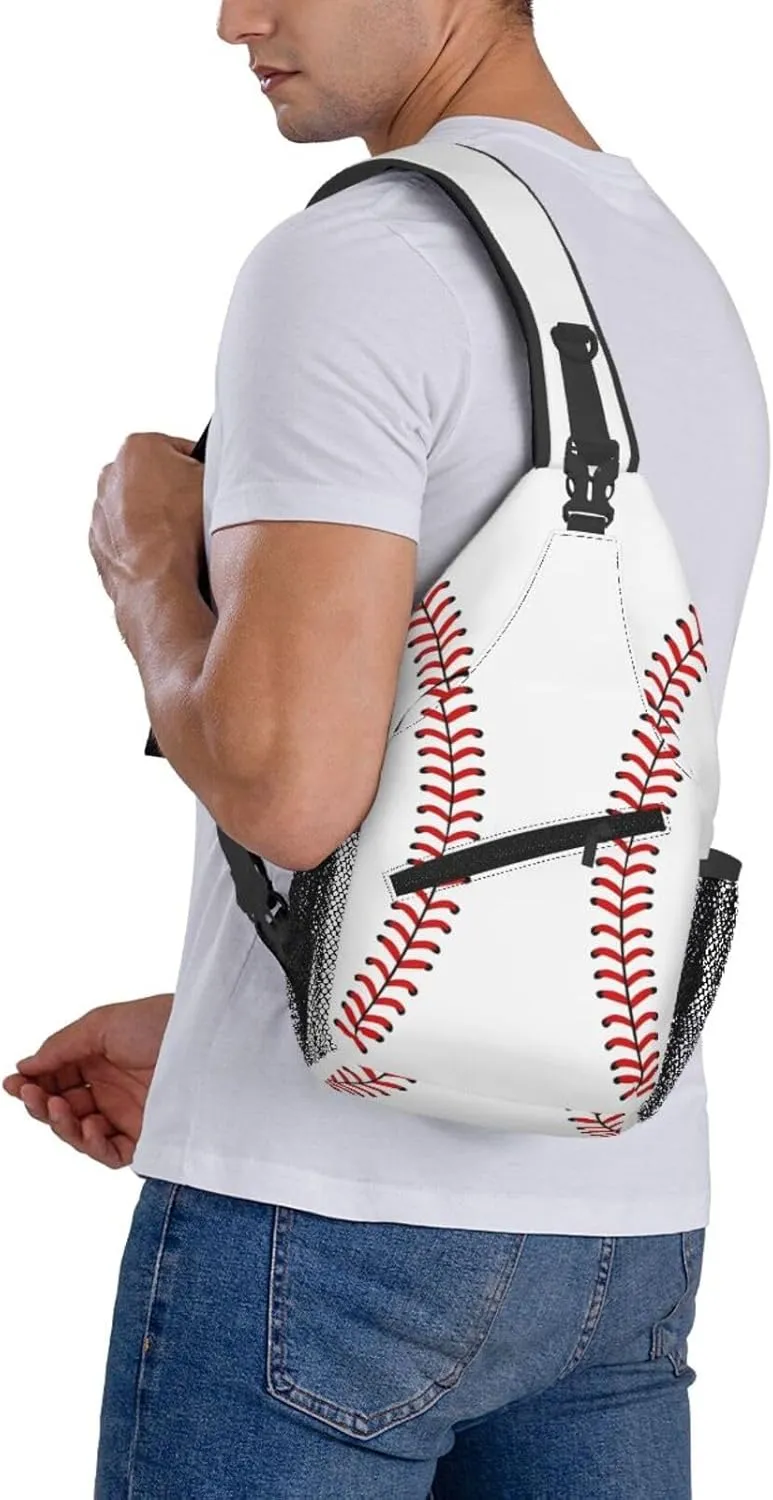 Baseball Lace Chest Bags Crossbody Sling Bag Shoulder Bag Travel Hiking Daypack For Men Women