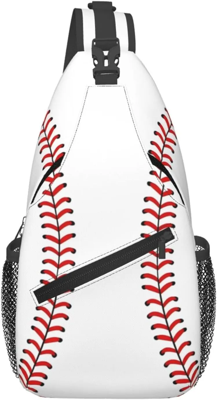 Baseball Lace Chest Bags Crossbody Sling Bag Shoulder Bag Travel Hiking Daypack For Men Women