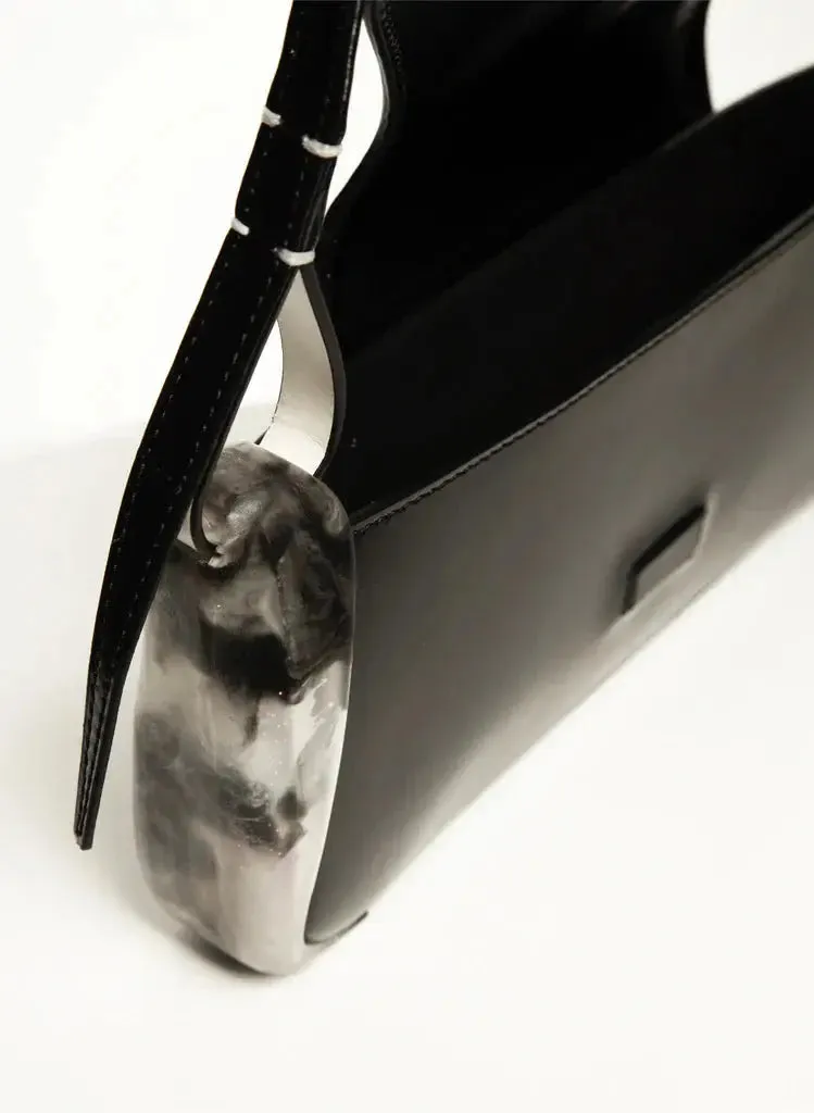 BASSO | BLACK Leather Handbag by NATURAE SACRA