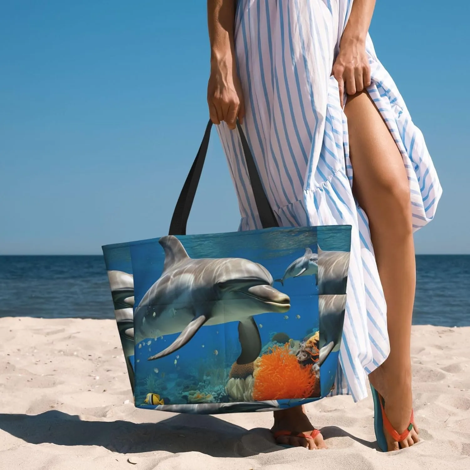 Beach Tote Bag for Women Oversized Travel Weekender Bags Rock jump Waterproof Pool Bag Beach Accessories