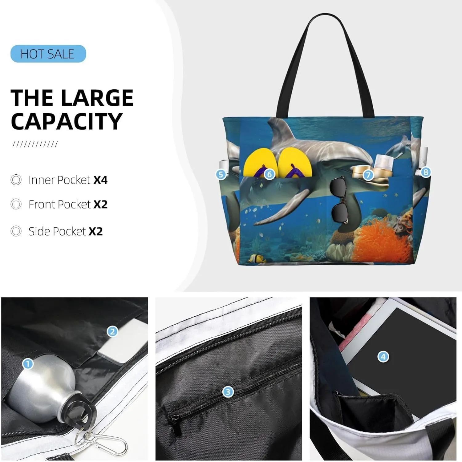 Beach Tote Bag for Women Oversized Travel Weekender Bags Rock jump Waterproof Pool Bag Beach Accessories