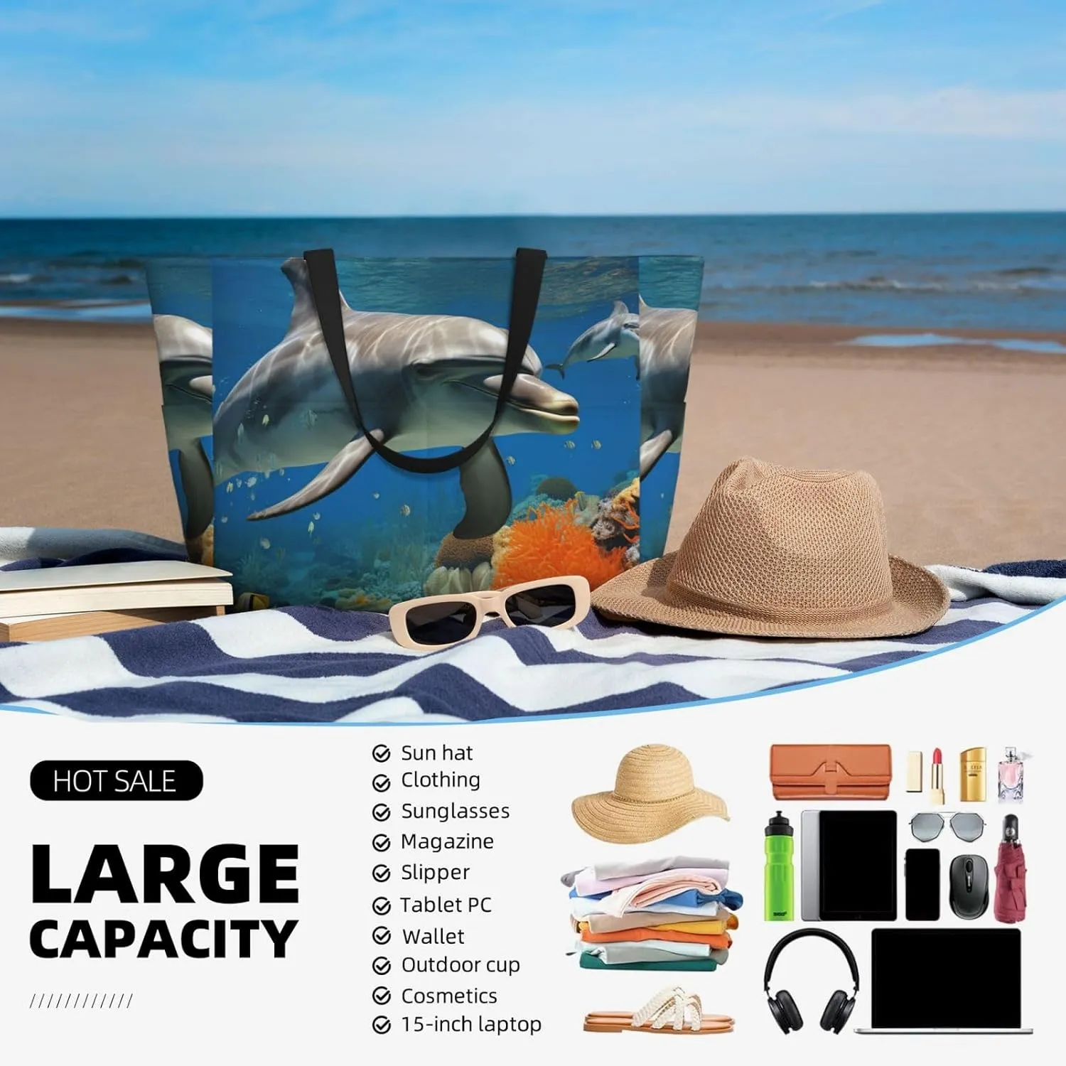 Beach Tote Bag for Women Oversized Travel Weekender Bags Rock jump Waterproof Pool Bag Beach Accessories