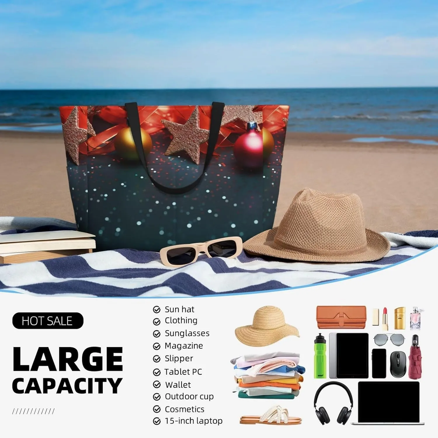Beach Tote Bag for Women Oversized Travel Weekender Bags Sport Soccer Waterproof Pool Bag Beach Accessories