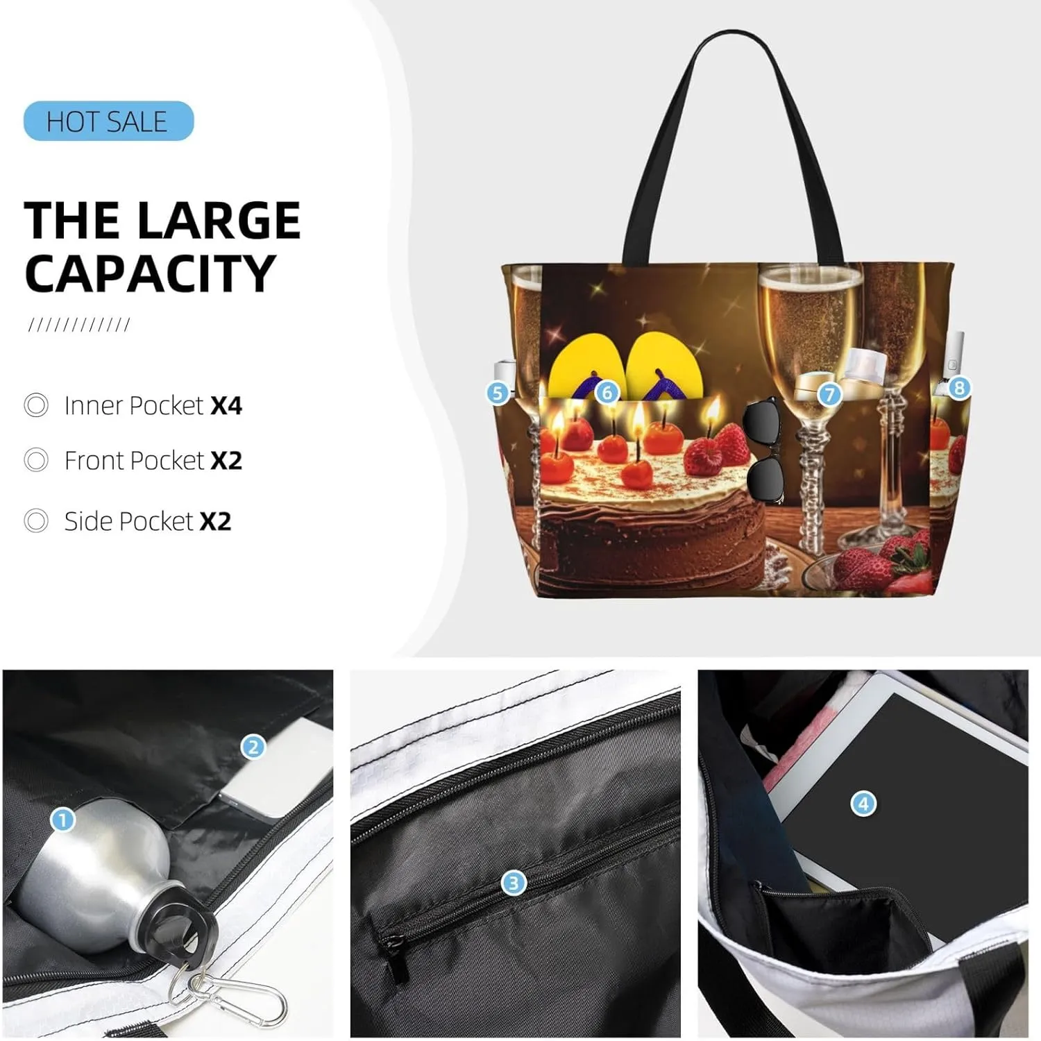 Beach Tote Bag for Women Oversized Travel Weekender Bags Underwater Turtle Waterproof Pool Bag Beach Accessories