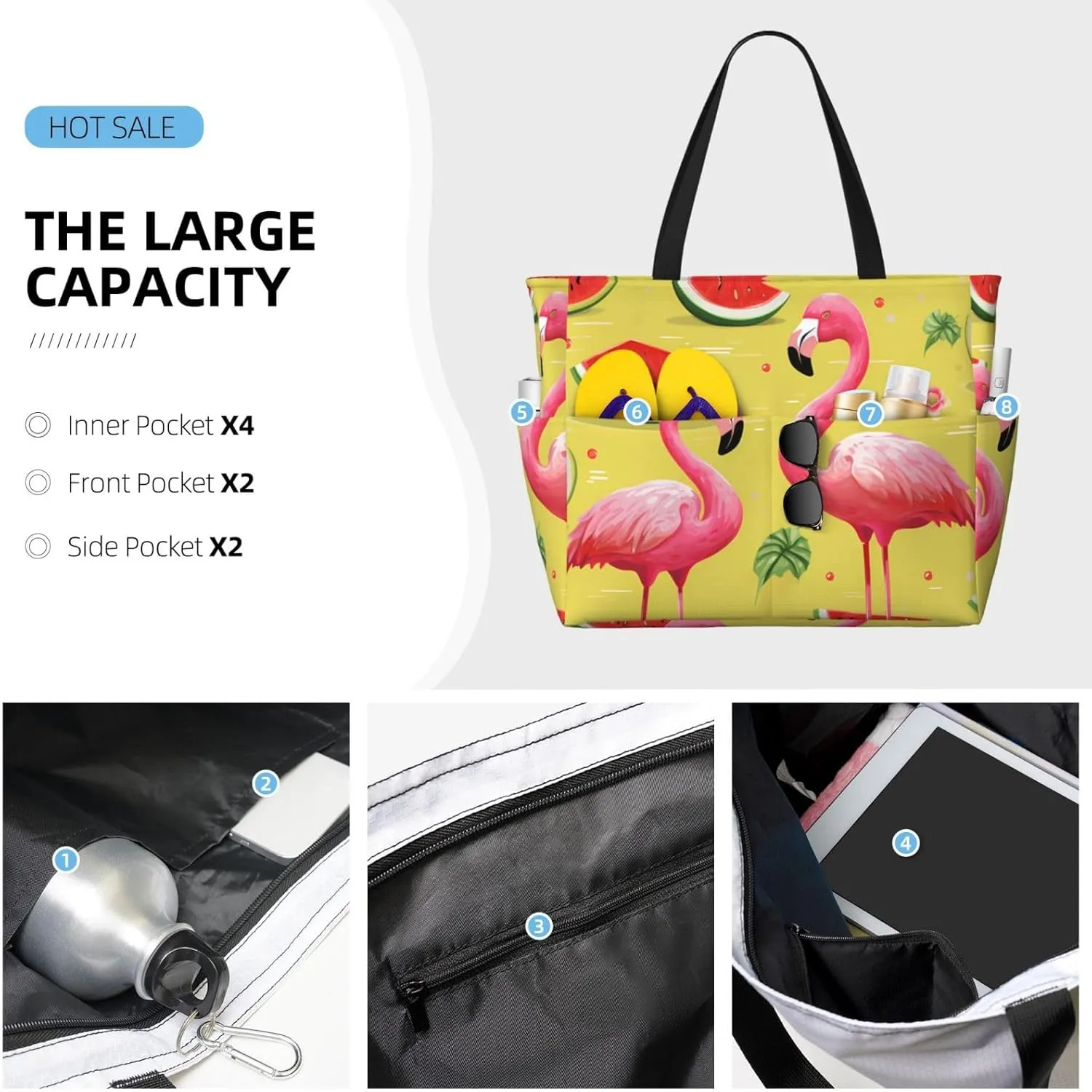 Beach Tote Bag for Women Oversized Travel Weekender Bags Vinyl Records Waterproof Pool Bag Beach Accessories