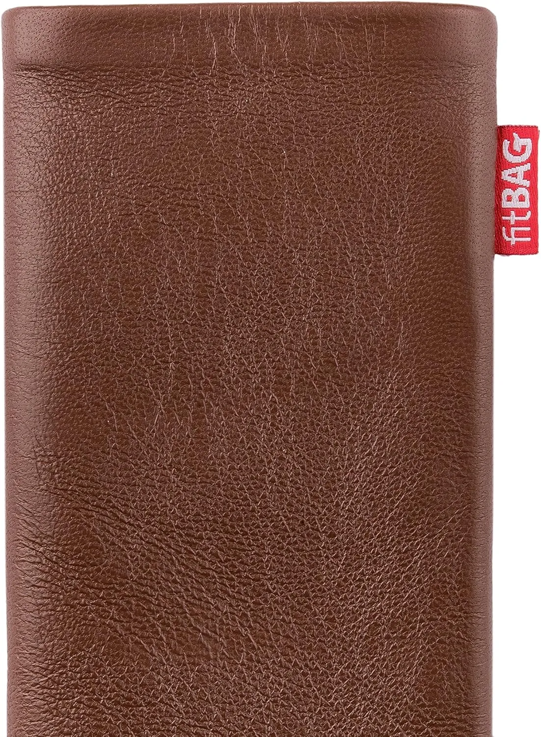 Beat Brown Custom Tailored Sleeve for Mobistel Cynus E1. Fine Nappa Leather Pouch with Integrated Microfibre Lining for Display Cleaning
