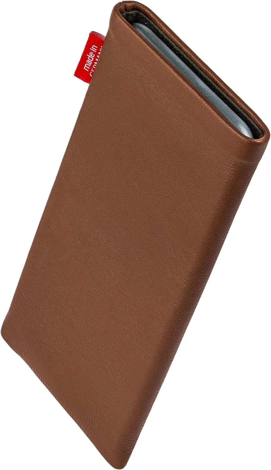 Beat Brown Custom Tailored Sleeve for Mobistel Cynus E1. Fine Nappa Leather Pouch with Integrated Microfibre Lining for Display Cleaning