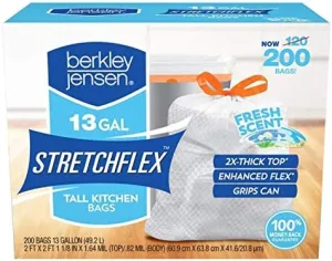 Berkley Jensen 13 Gallon Fresh Scent Drawstring Trash Bag, 200 ct.