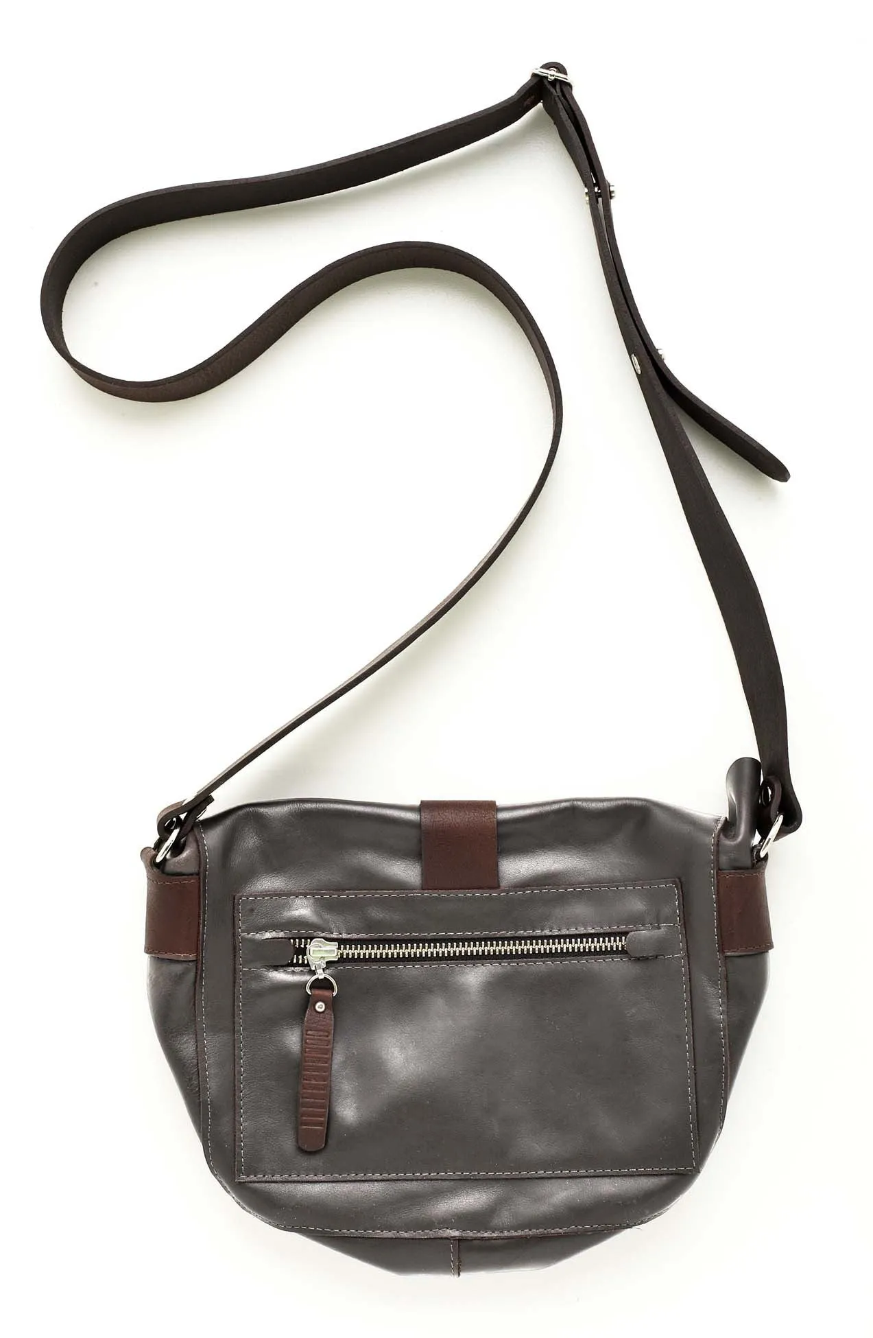 Betsey Satchel Grey Leather