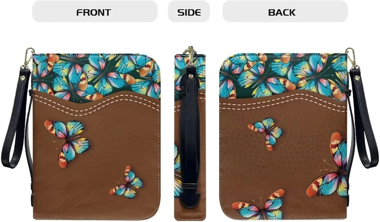 Bible Cover Carrying Book Case Church Bag Bible Protective with Handle and Ribbon Gift for Lady Men L-2XL