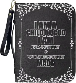 Bible Cover for Women Leather Carrying Book Case Church Bag for Bible Accessories with Handle and Ribbon