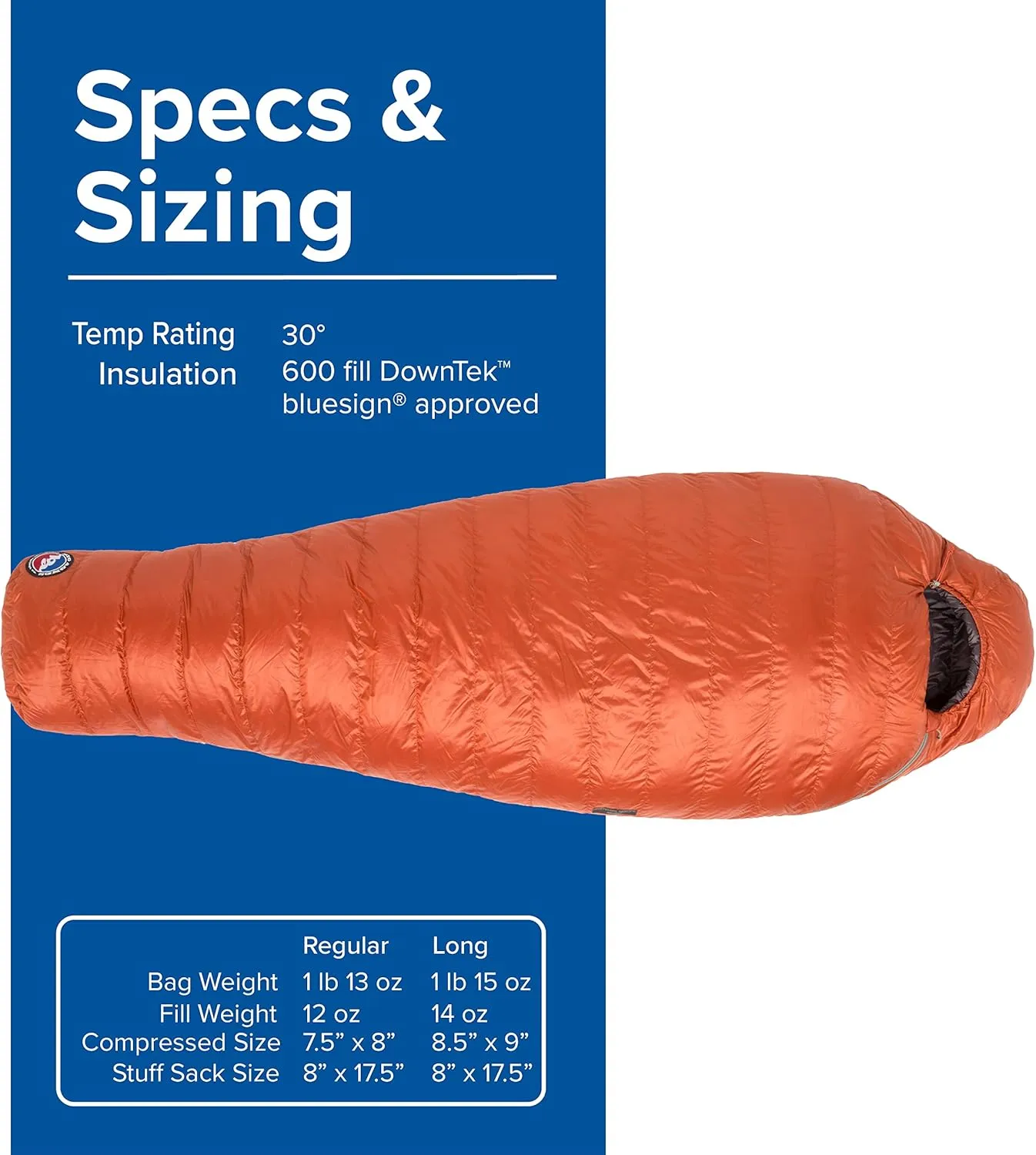 Big Agnes Greystone | 0-30 Degree 600 DownTek Fill Mummy Sleeping Bag
