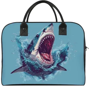 Bite Shark Travel Duffel Bag Weekender Overnight Shoulder Bags Luggage Carrying Tote for Men Women