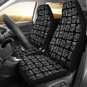 Black and White Tribal Abstract Car Seat Covers Set