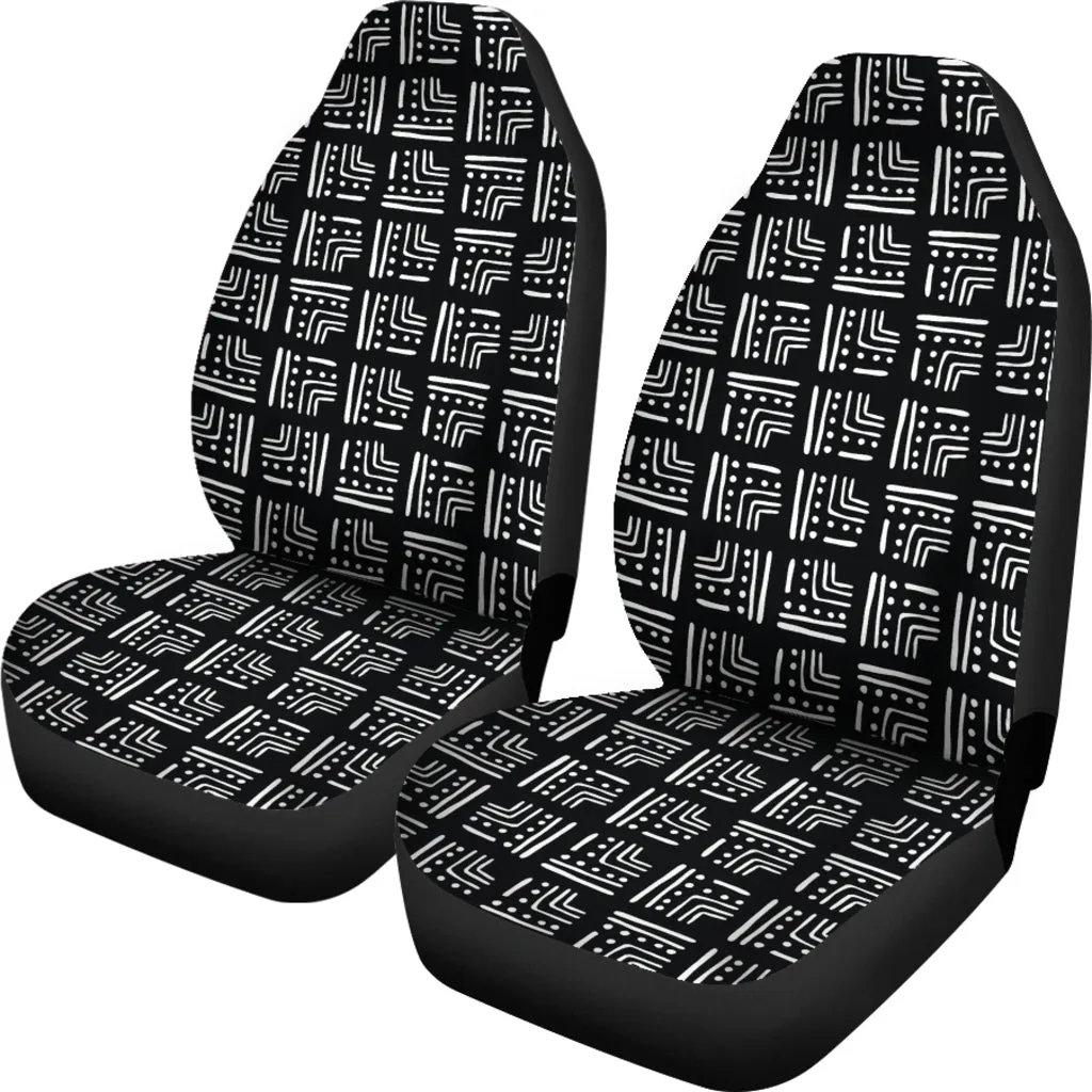 Black and White Tribal Abstract Car Seat Covers Set