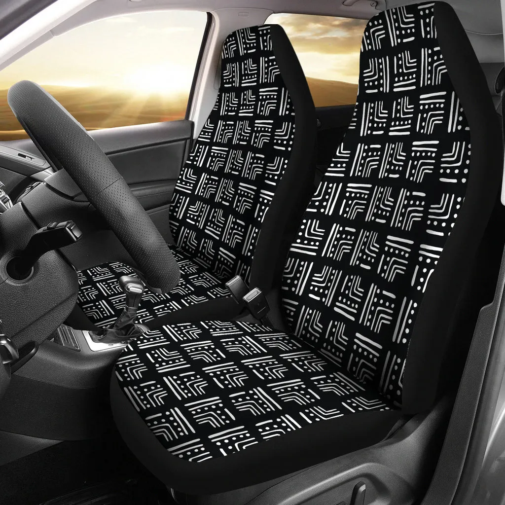 Black and White Tribal Abstract Car Seat Covers Set
