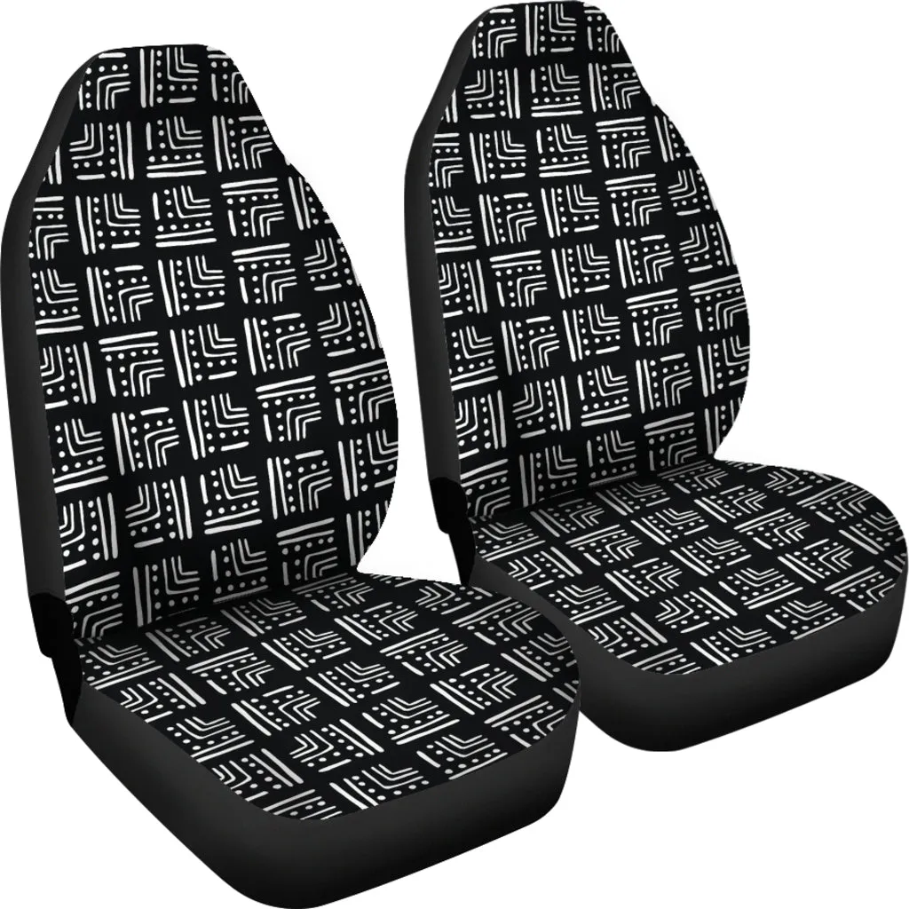 Black and White Tribal Abstract Car Seat Covers Set