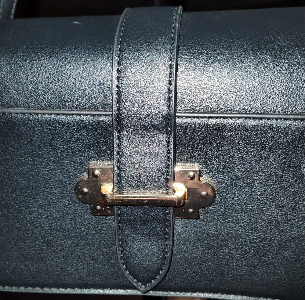 Black Baby Satchel Bag with Clasp