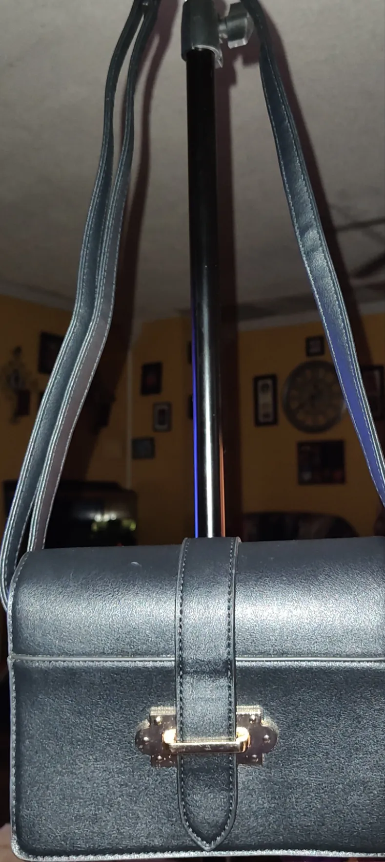 Black Baby Satchel Bag with Clasp