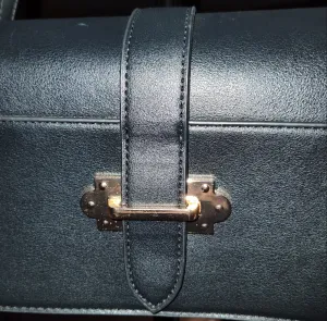 Black Baby Satchel Bag with Clasp