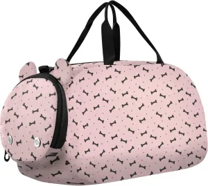 Black Bone Peach Polka Dots Kids Duffel Bag with Shoes Compartment Large Capacity Carry On Overnight Bag for Beach Swim Pool Sports bolsas de