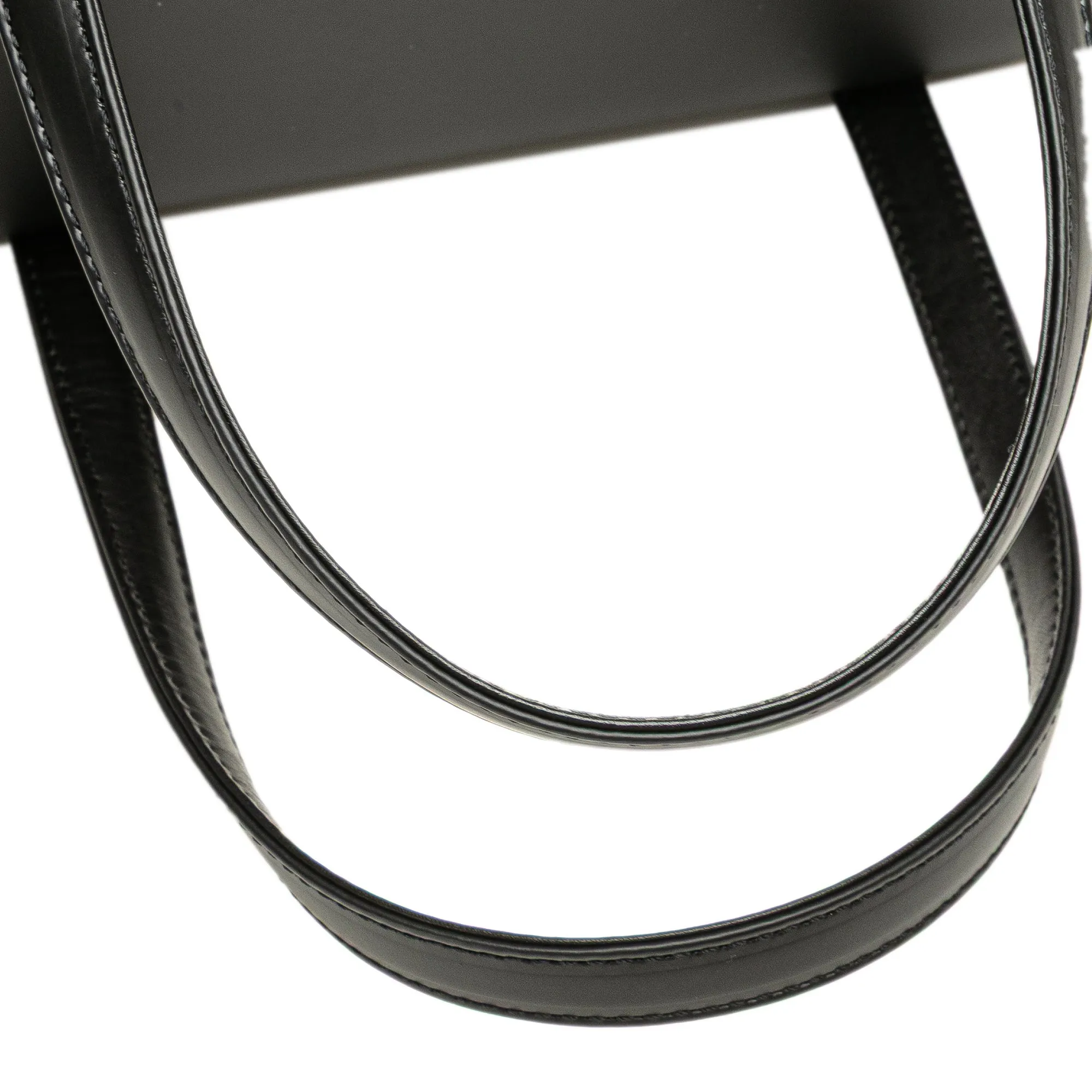 Black Burberry House Check Canvas Trimmed Leather Handbag