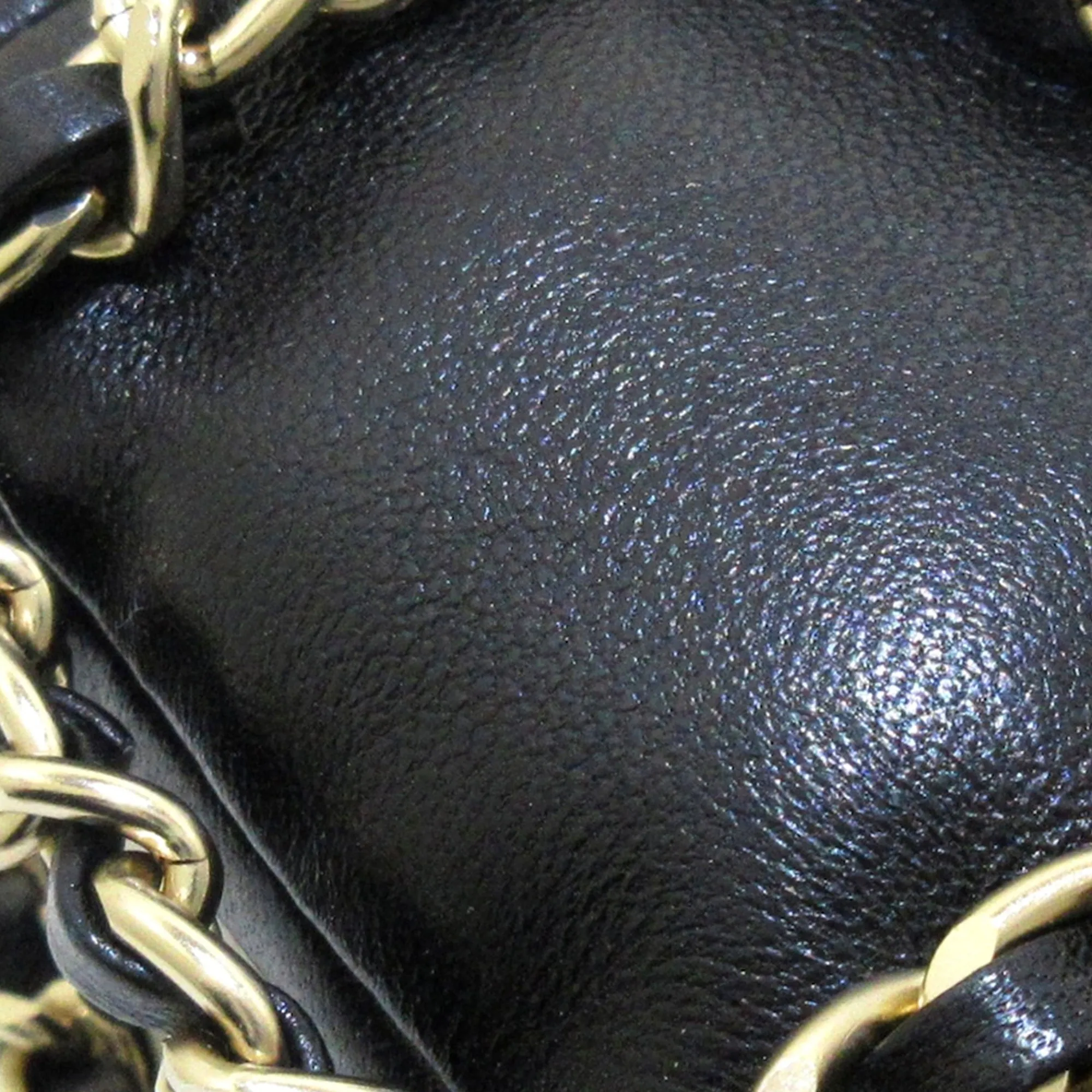 Black Chanel CC Chain Lambskin Leather Bucket Bag