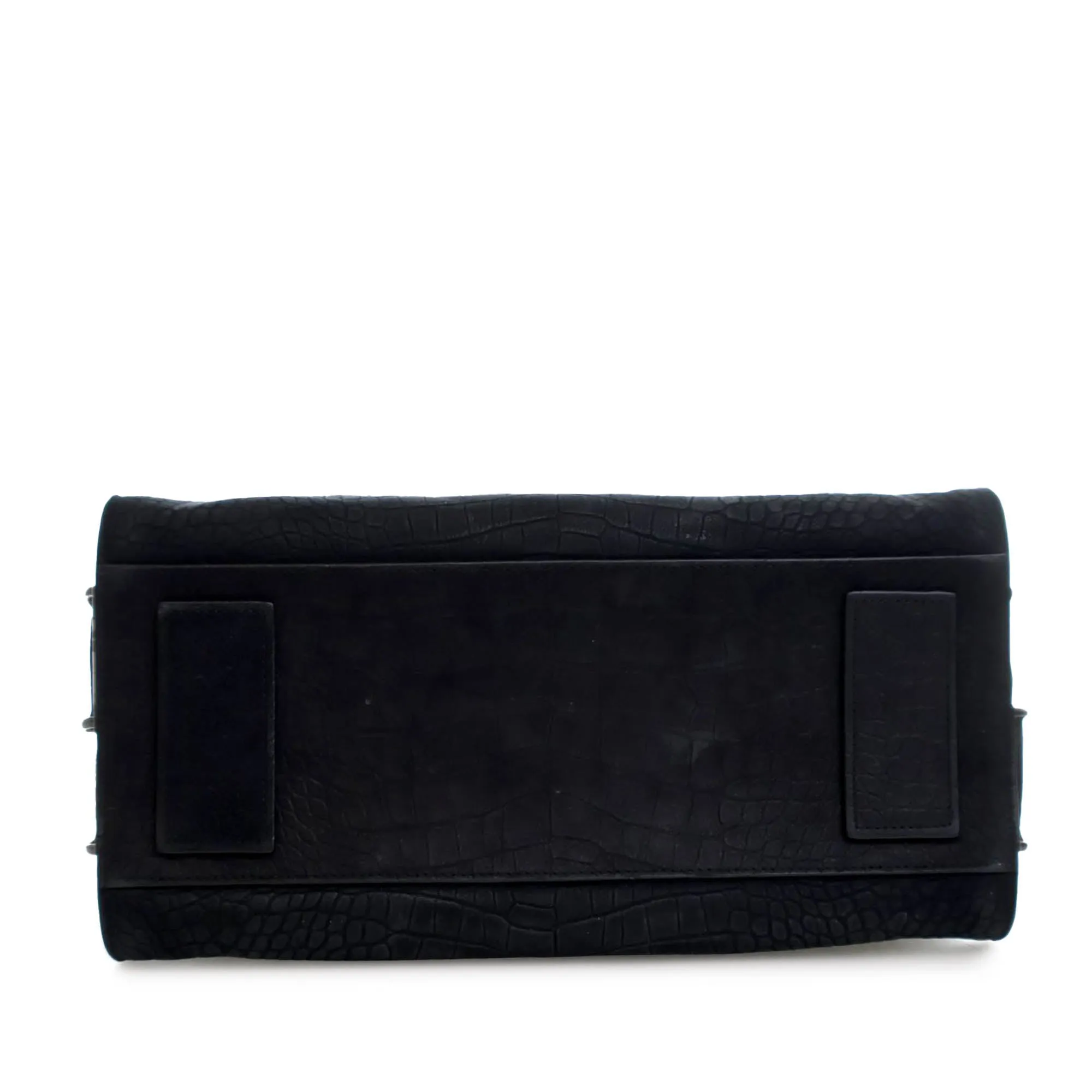 Black Saint Laurent Small Croc Embossed Suede Sac De Jour Satchel