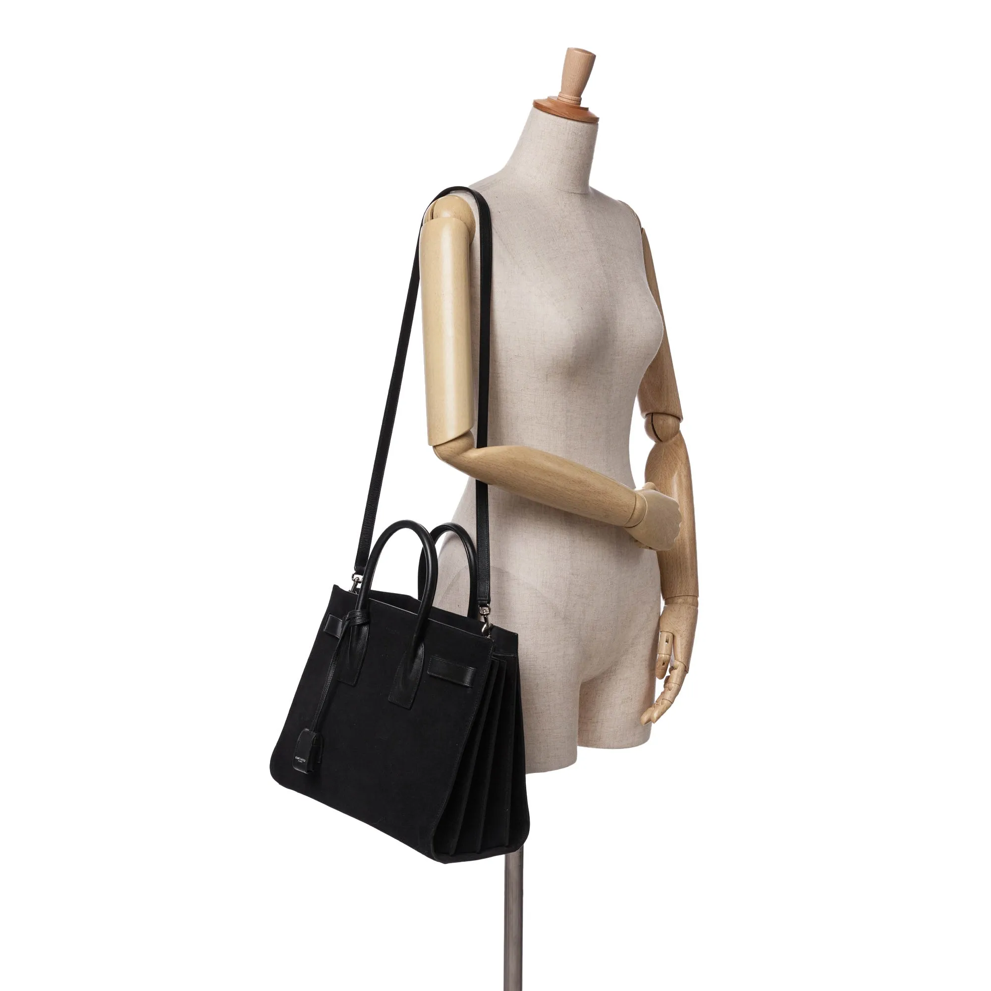 Black Saint Laurent Small Suede Sac De Jour Satchel