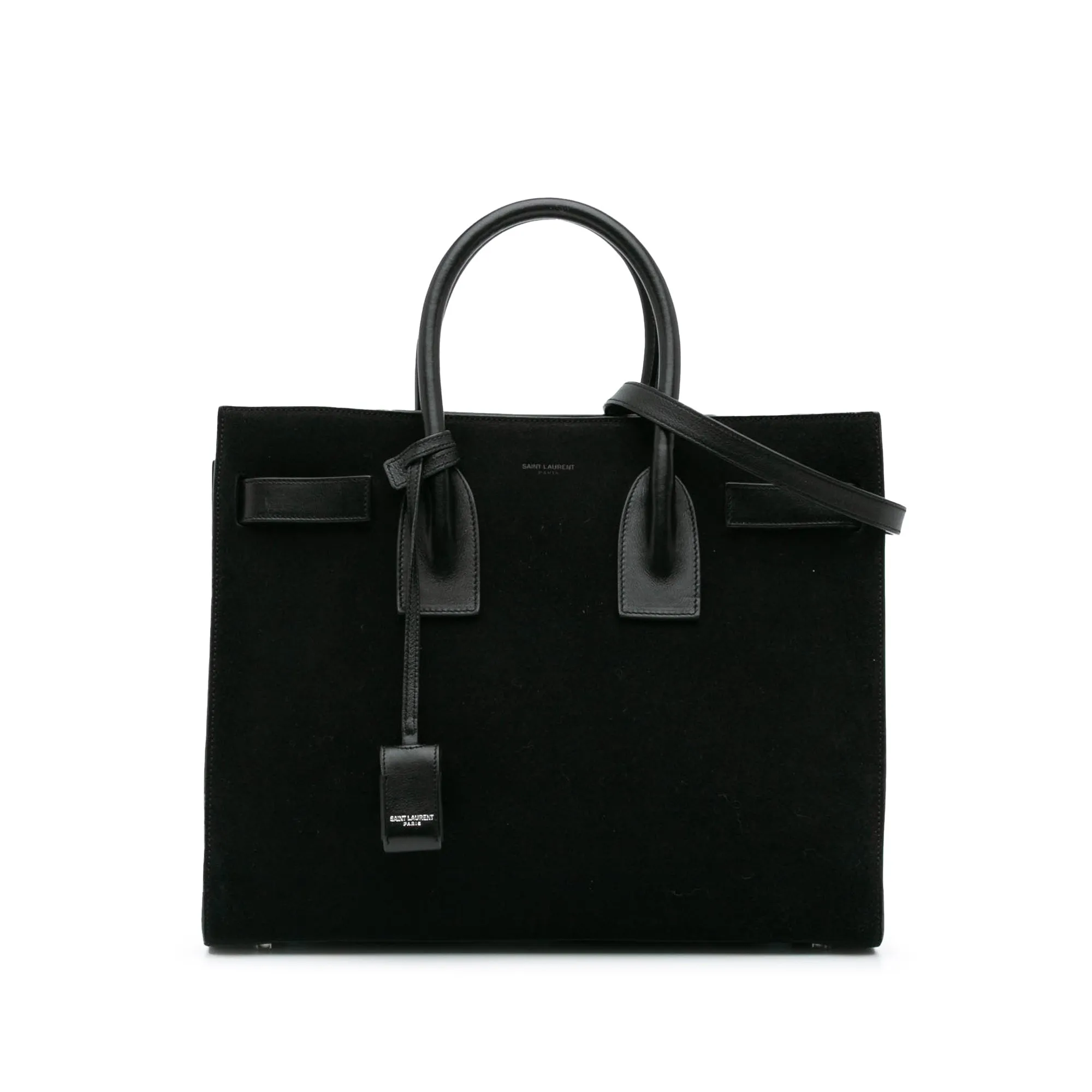 Black Saint Laurent Small Suede Sac De Jour Satchel