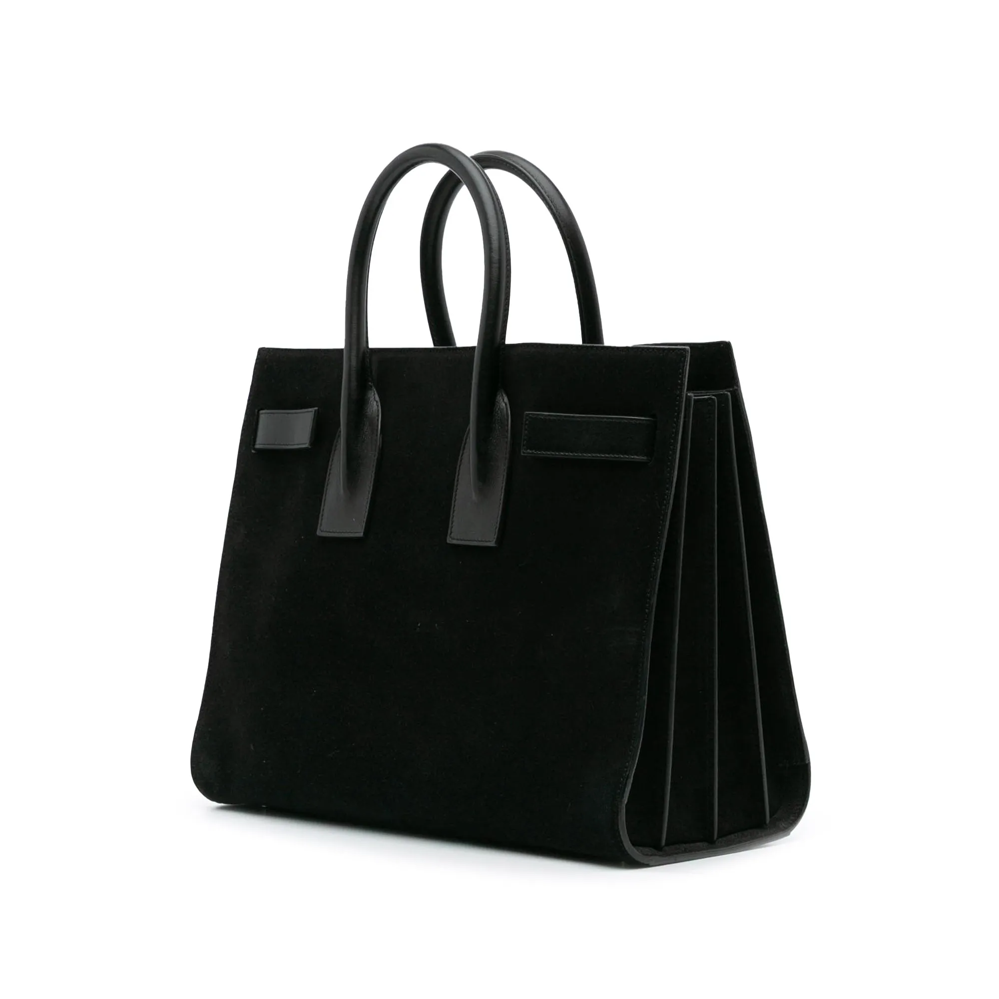 Black Saint Laurent Small Suede Sac De Jour Satchel
