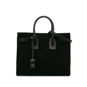 Black Saint Laurent Small Suede Sac De Jour Satchel