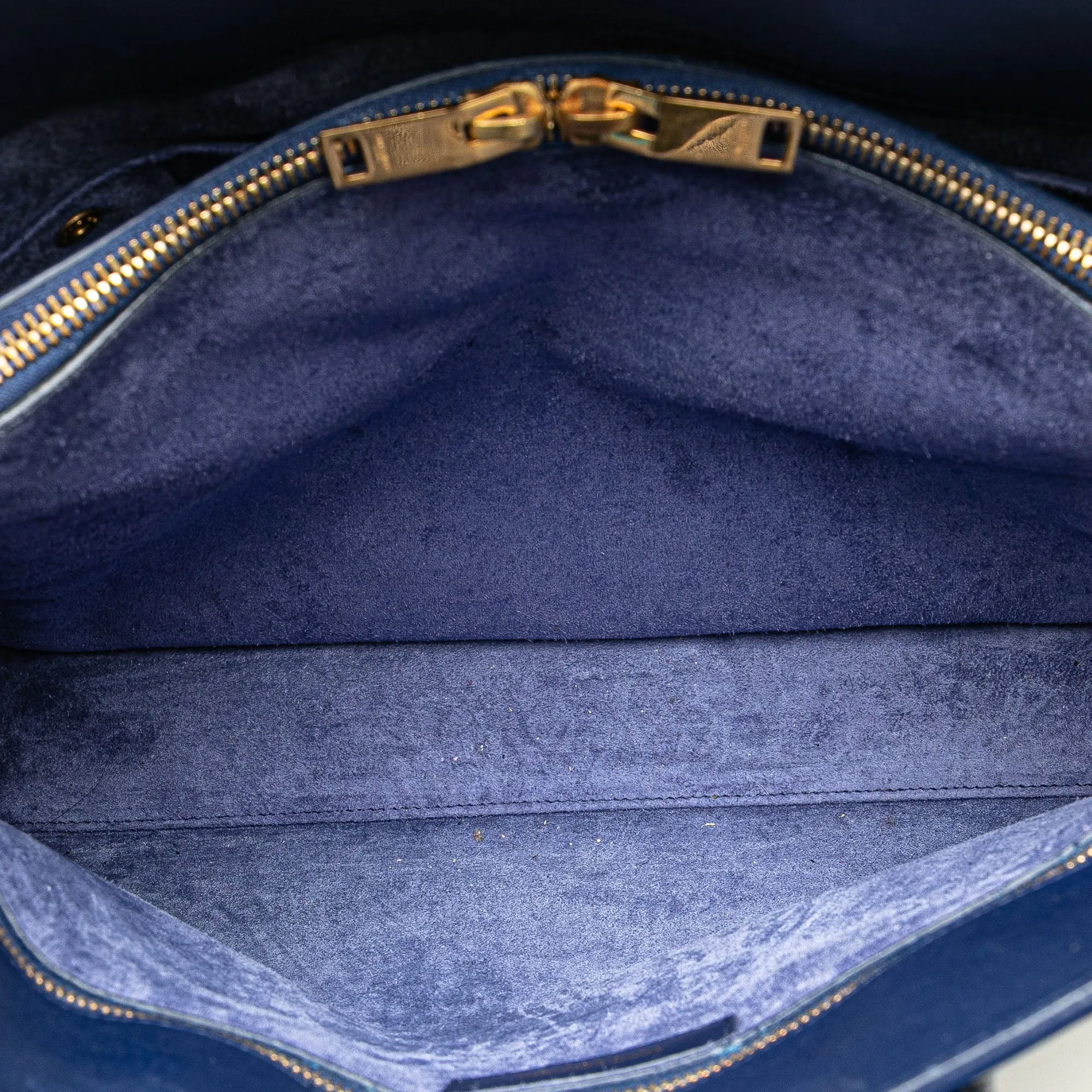 Blue Saint Laurent Small Leather Sac De Jour Satchel