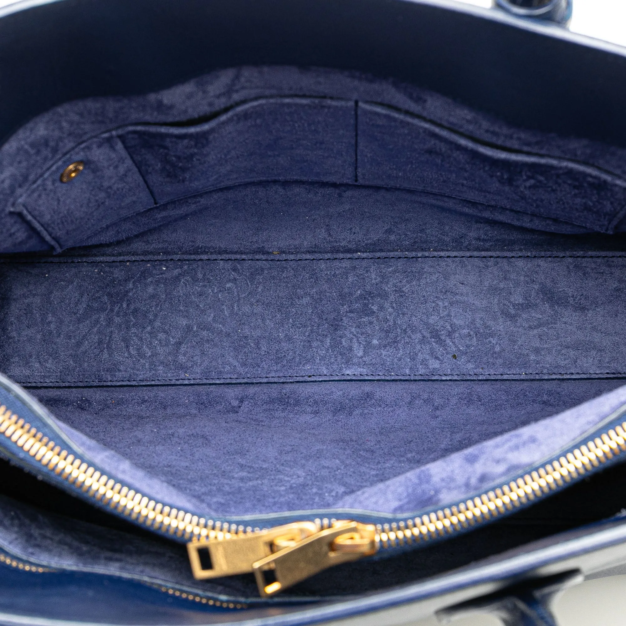 Blue Saint Laurent Small Leather Sac De Jour Satchel
