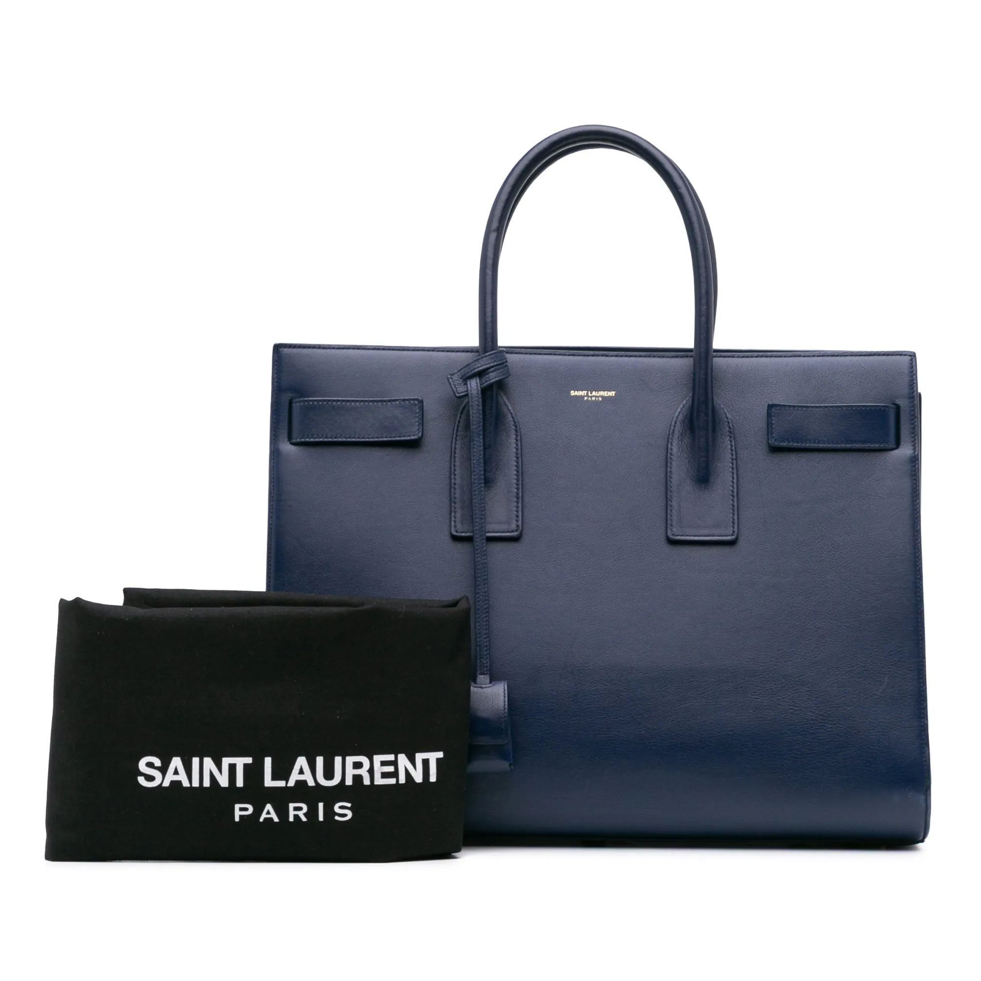 Blue Saint Laurent Small Leather Sac De Jour Satchel