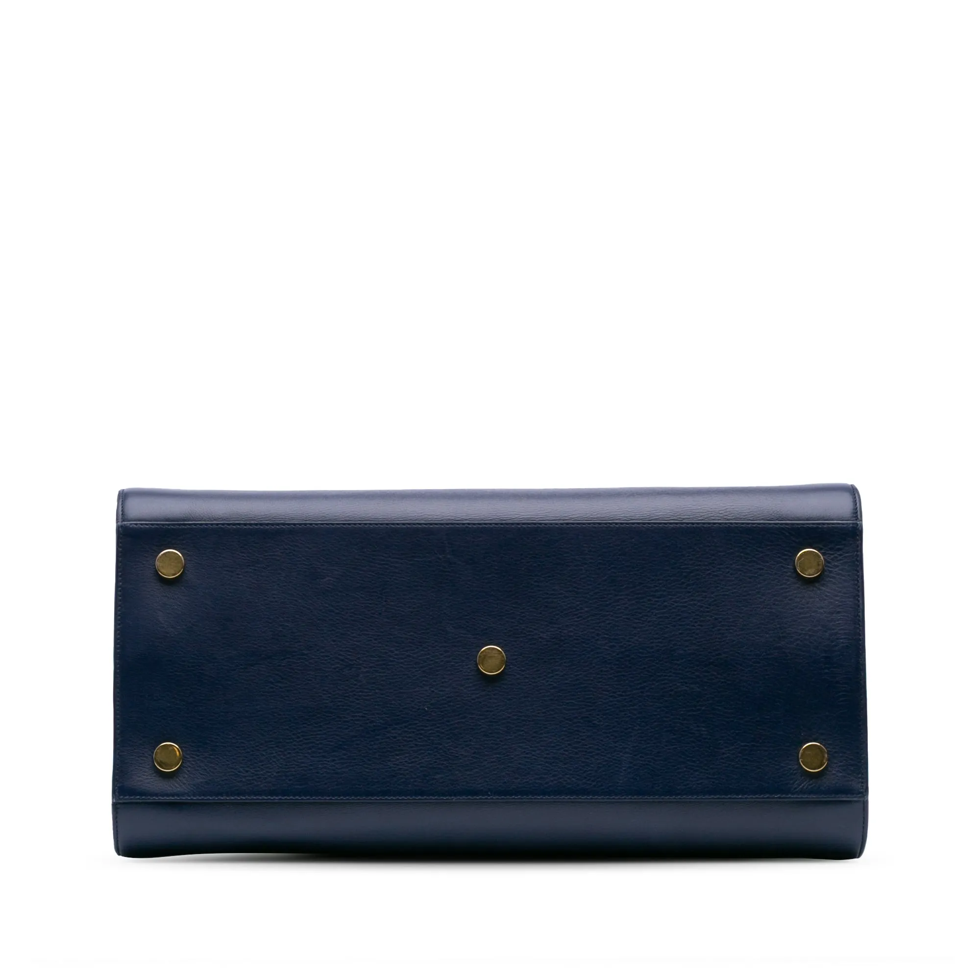 Blue Saint Laurent Small Leather Sac De Jour Satchel