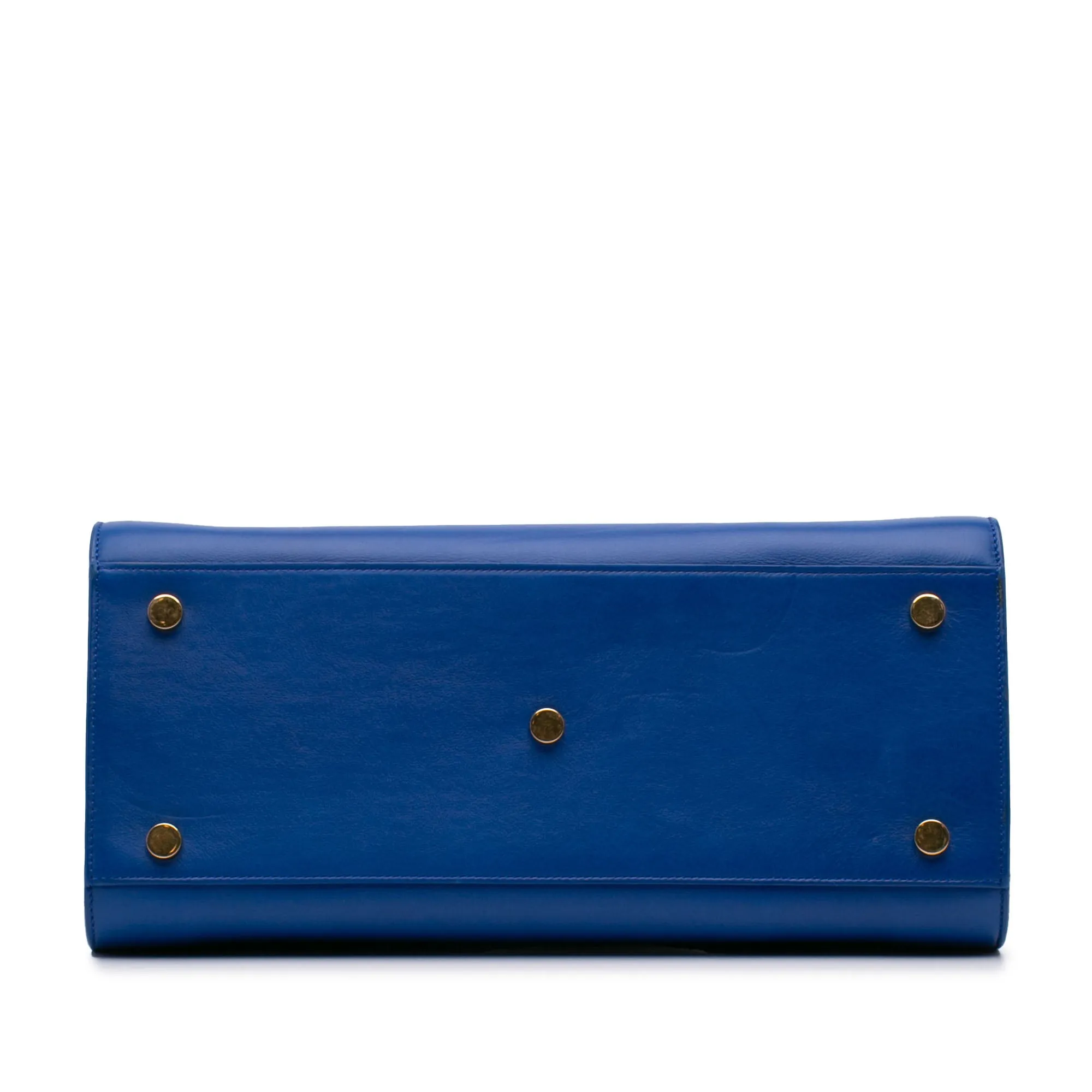 Blue Saint Laurent Small Leather Sac De Jour Satchel