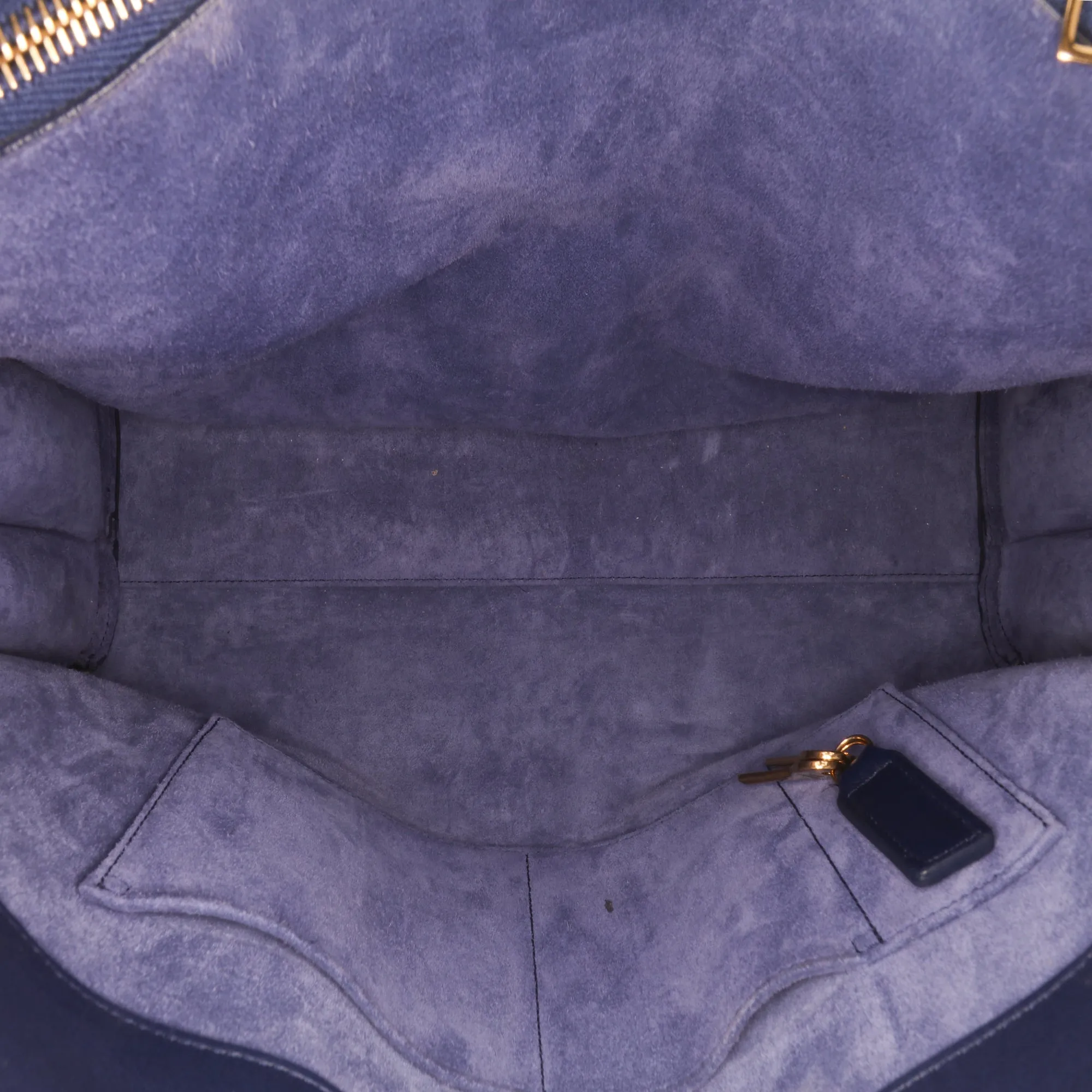 Blue Saint Laurent Small Leather Sac De Jour Satchel