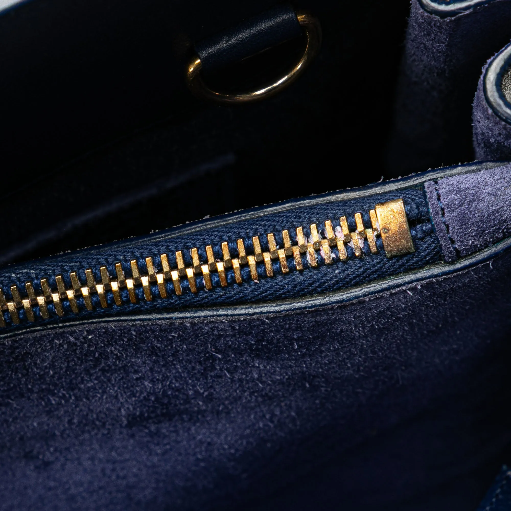 Blue Saint Laurent Small Leather Sac De Jour Satchel