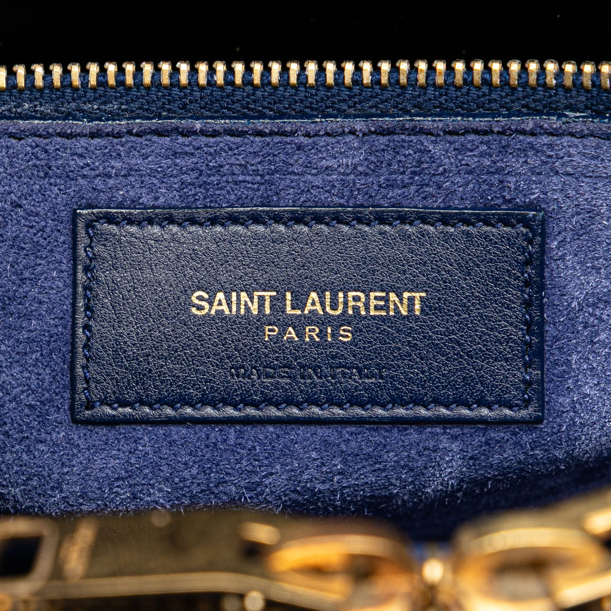 Blue Saint Laurent Small Leather Sac De Jour Satchel