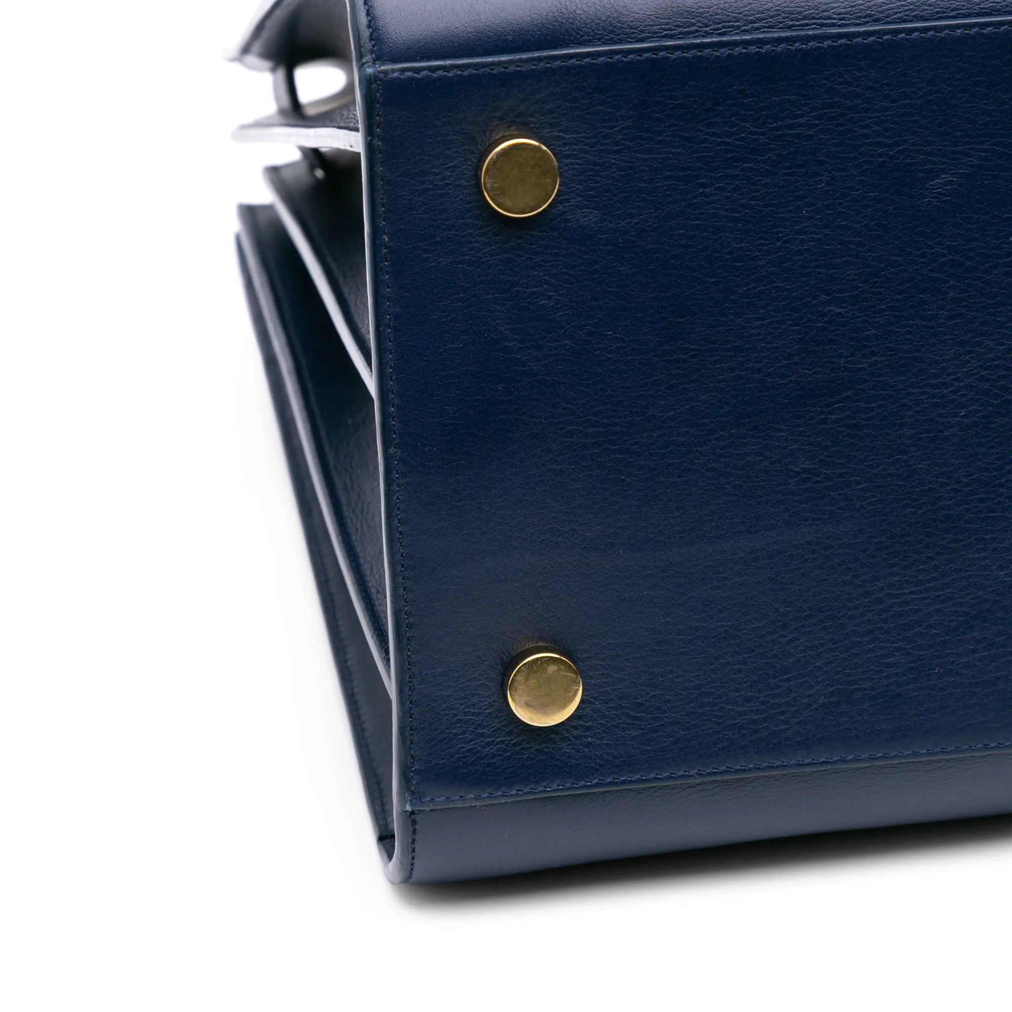 Blue Saint Laurent Small Leather Sac De Jour Satchel