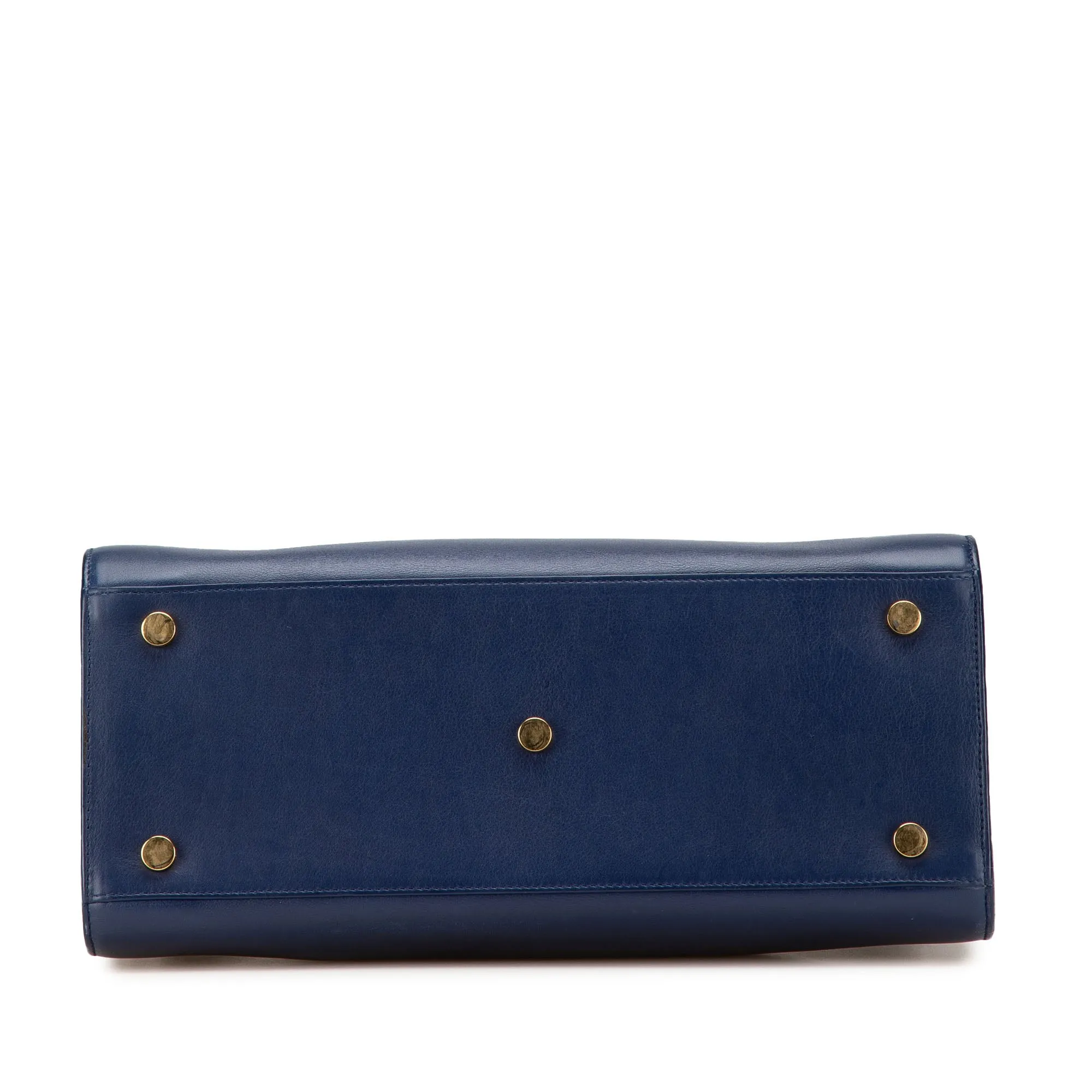 Blue Saint Laurent Small Leather Sac De Jour Satchel